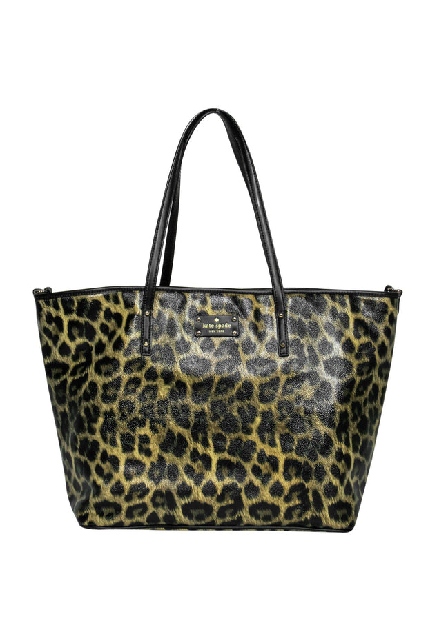 Current Boutique-Kate Spade - Large Leopard Print Leather Tote