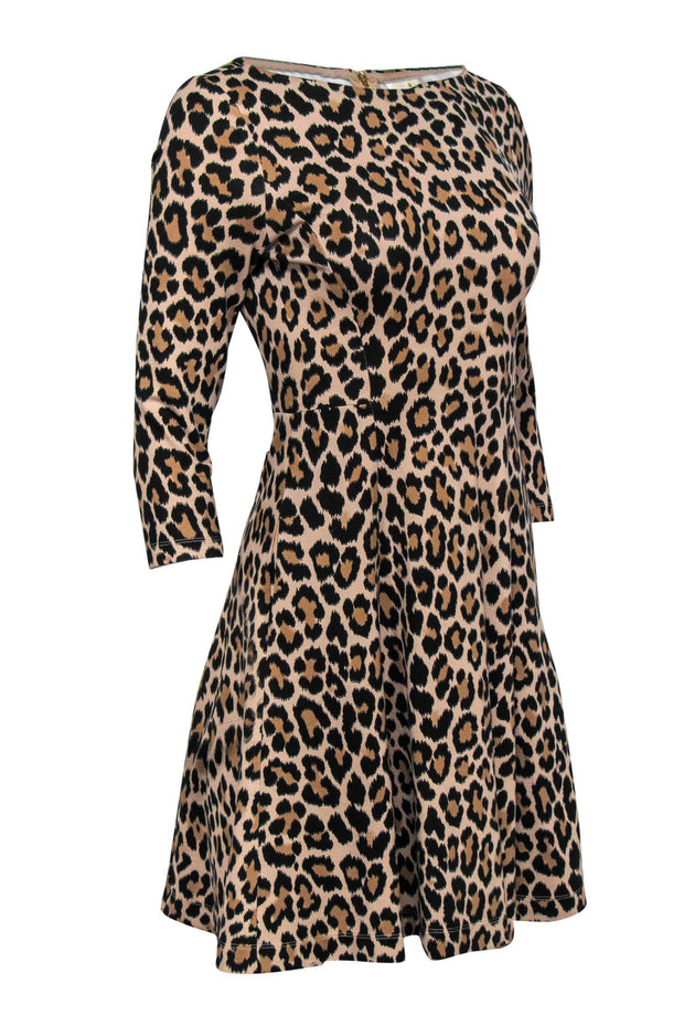 Current Boutique-Kate Spade - Leopard Boat Neck Sheath Dress Sz 0