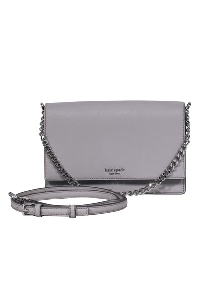 Current Boutique-Kate Spade - Light Gray Textured Leather "Cameron" Convertible Crossbody