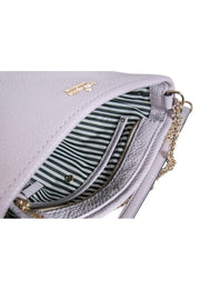 Current Boutique-Kate Spade - Light Grey Pebbled Leather Gold Chain Crossbody