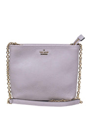 Current Boutique-Kate Spade - Light Grey Pebbled Leather Gold Chain Crossbody