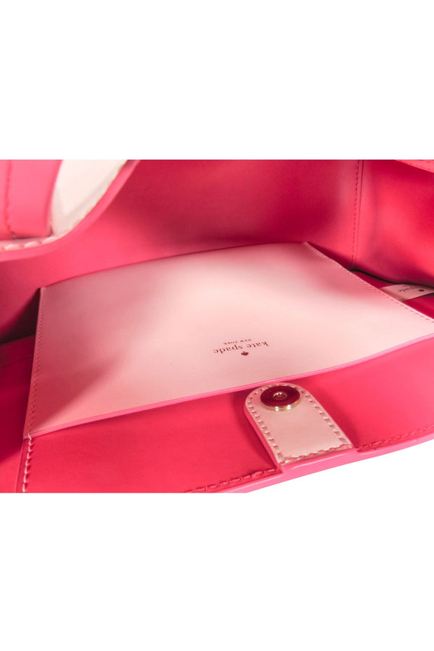 Current Boutique-Kate Spade - Light Pink Leather Structured Crossbody w/ Hot Pink Contrast