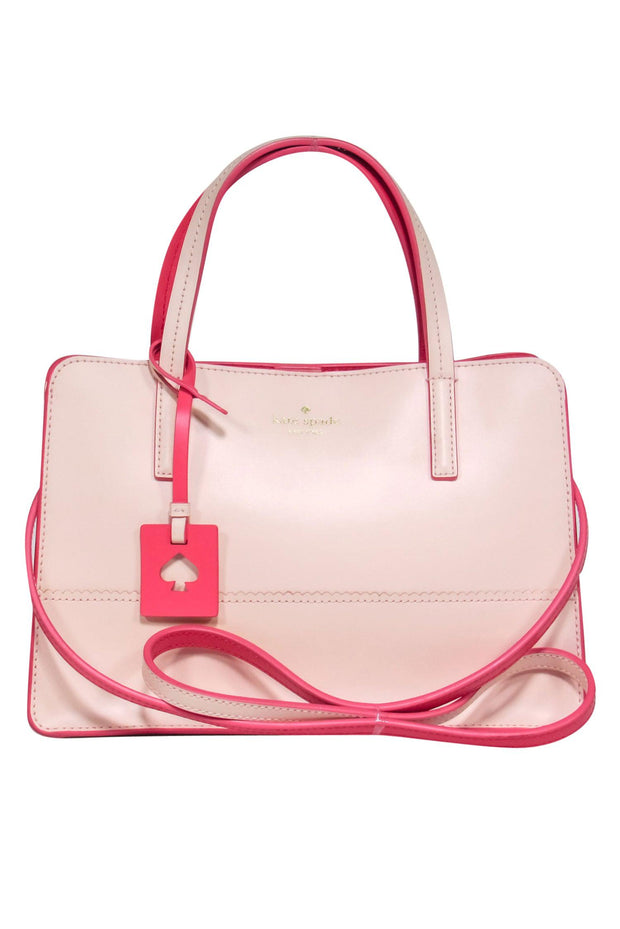 Current Boutique-Kate Spade - Light Pink Leather Structured Crossbody w/ Hot Pink Contrast