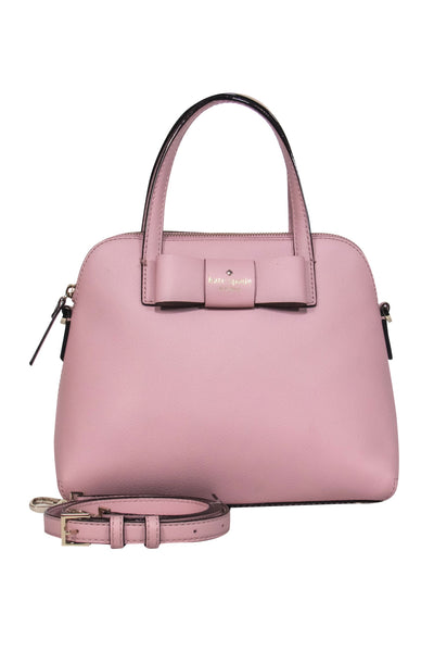 Current Boutique-Kate Spade - Light Pink Pebbled Leather Convertible Satchel w/ Bow