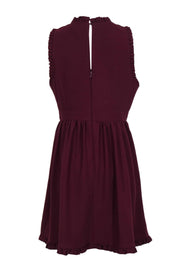 Current Boutique-Kate Spade - Maroon Ruffle Trim A-Line Dress Sz 14