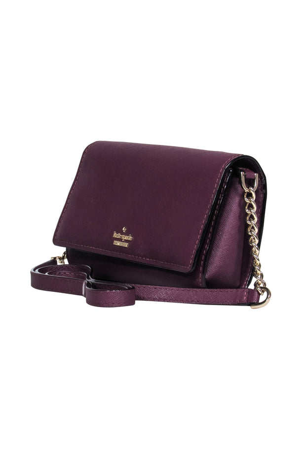 Current Boutique-Kate Spade- Maroon Saffiano Leather Crossbody