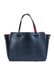 Current Boutique-Kate Spade - Navy Smooth Leather Convertible Crossbody w/ Red Lining