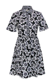 Current Boutique-Kate Spade - Navy & White Floral Print Cotton Shirt Dress Sz 6