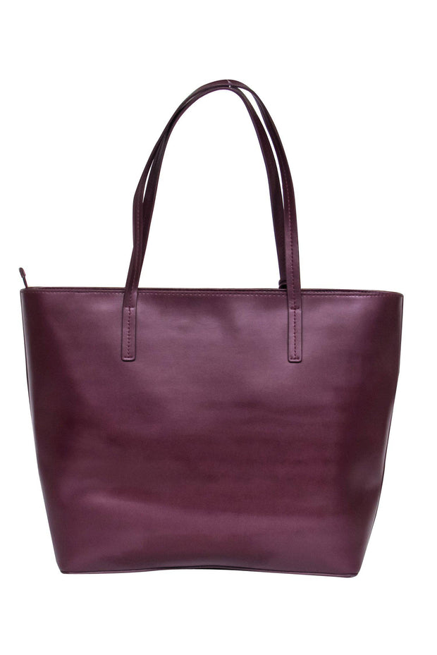 Current Boutique-Kate Spade - Oxblood Smooth Large Leather Zippered Tote