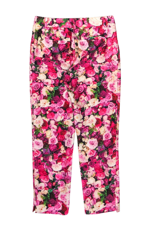 Current Boutique-Kate Spade - Pink Floral Print Tapered Trousers Sz 00