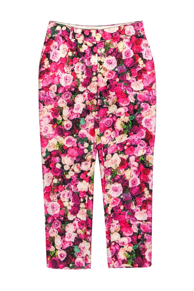 Current Boutique-Kate Spade - Pink Floral Print Tapered Trousers Sz 00