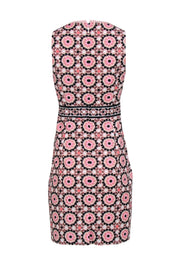 Current Boutique-Kate Spade - Pink Geometric Print Sleeveless Sheath Dress w/ Embroidered Trim Sz 8