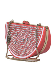 Current Boutique-Kate Spade - Pink Hard Shell Grapefruit Shoulder Purse w/ Rhinestones