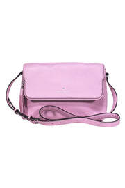 Current Boutique-Kate Spade - Pink Leather Fold-Over Crossbody Purse w/ Tassel