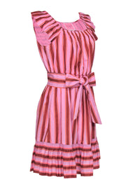 Current Boutique-Kate Spade - Pink & Orange Stripe Cotton Fit & Flare Sundress Sz S