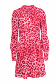 Current Boutique-Kate Spade - Pink & Red Cheetah Print Fit & Flare Dress w/ Buttons Sz 8