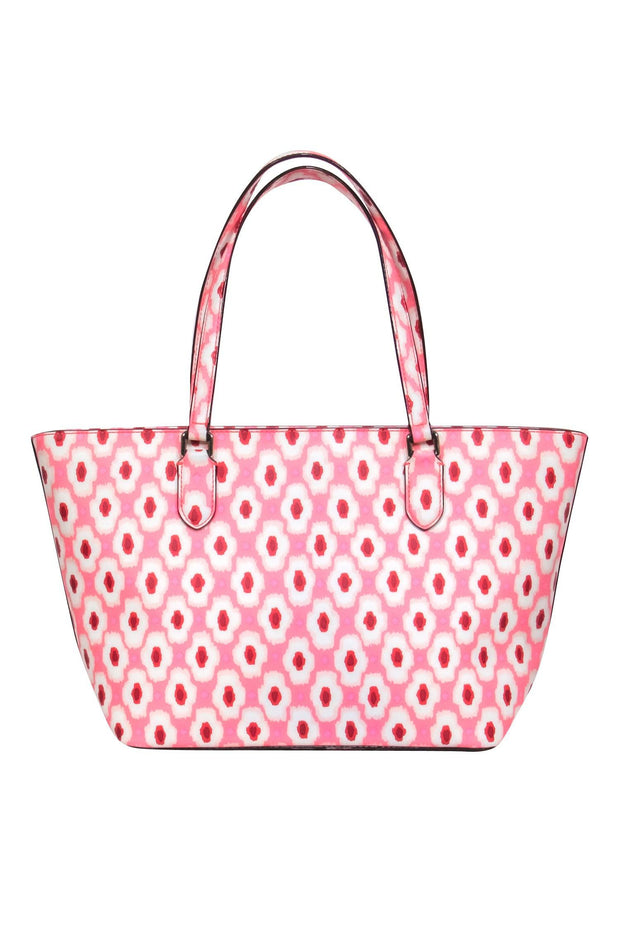 Current Boutique-Kate Spade - Pink & Red Ikat Print Tote Bag w/ Zipper Close