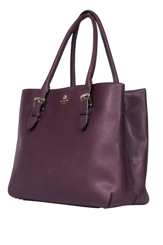 Current Boutique-Kate Spade - Plum Saffiano Leather Tote