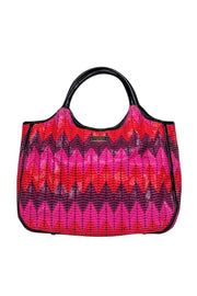 Current Boutique-Kate Spade - Purple, Pink & Red Woven Chevron Basket Bag