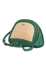 Current Boutique-Kate Spade - Raffia Crossbody Bag w/ Kelly Green Leather Trim