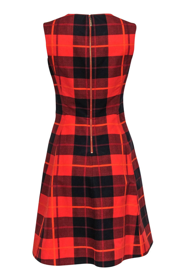 Current Boutique-Kate Spade - Red & Black Plaid Sleeveless Fit & Flare Dress Sz 2