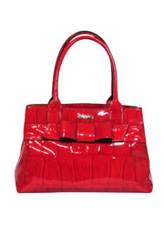 Current Boutique-Kate Spade - Red Patent Leather Crocodile Embossed Tote w/ Bow