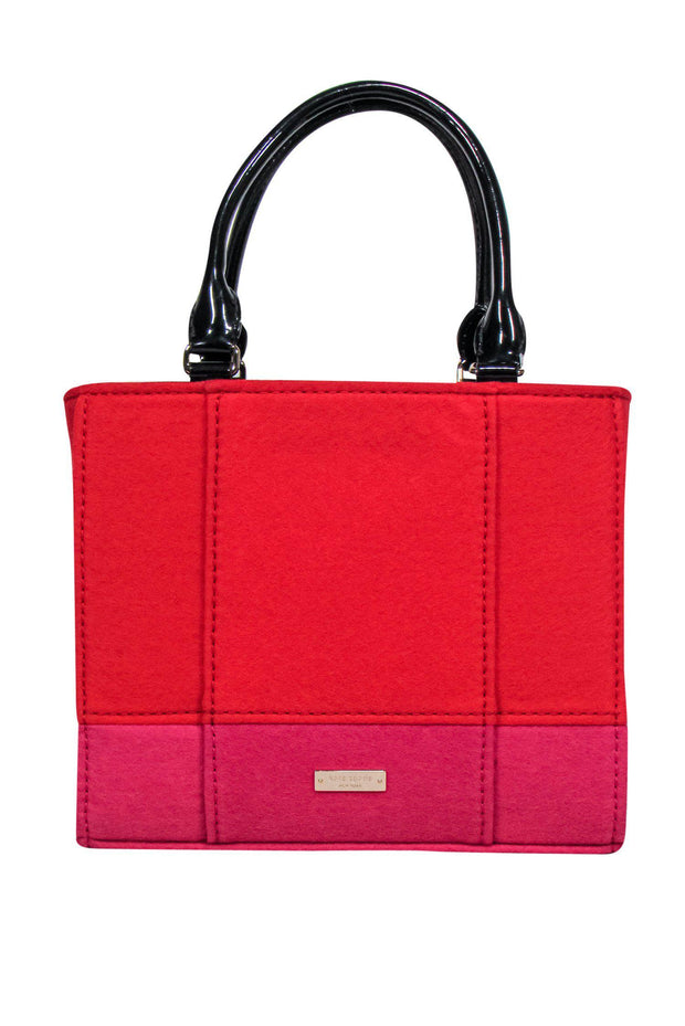 Current Boutique-Kate Spade - Red & Pink Wool Satchel w/ Buttons