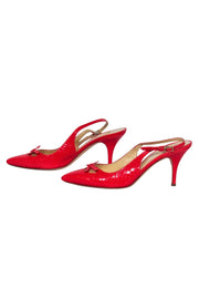 Current Boutique-Kate Spade - Red Reptile Textured Slingback Heels Sz 6.5