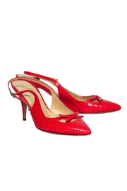 Current Boutique-Kate Spade - Red Reptile Textured Slingback Heels Sz 6.5