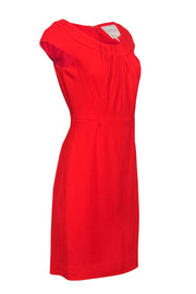 Current Boutique-Kate Spade - Red Short Sleeve Pleated Neckline Dress Sz 4