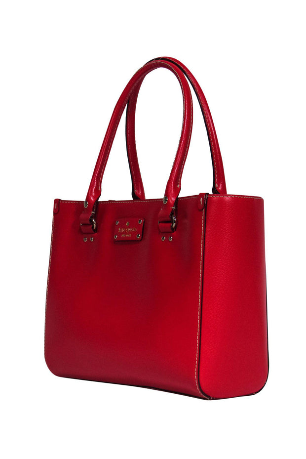 Current Boutique-Kate Spade - Red Smooth Leather Tote-Style Satchel