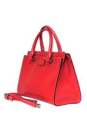 Current Boutique-Kate Spade - Red Textured Leather Convertible Structured Satchel