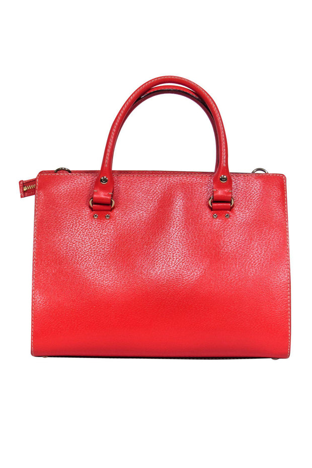 Current Boutique-Kate Spade - Red Textured Leather Convertible Structured Satchel