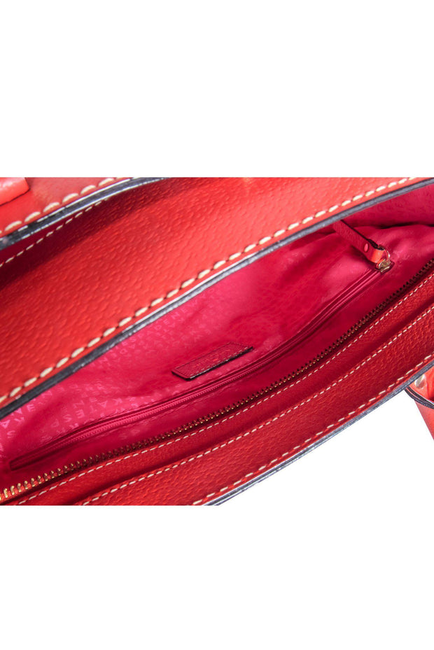 Current Boutique-Kate Spade - Red Textured Leather Convertible Structured Satchel