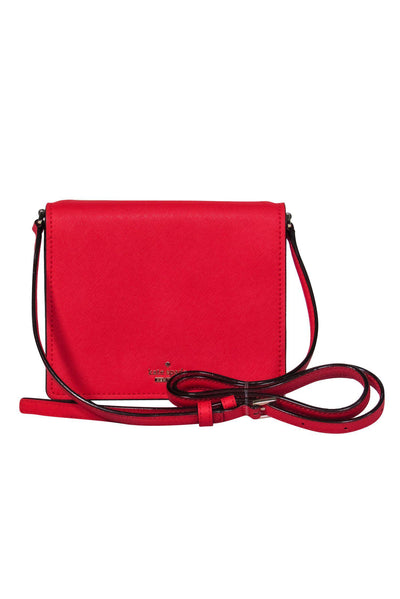 Current Boutique-Kate Spade - Red Textured Leather Square Crossbody Bag