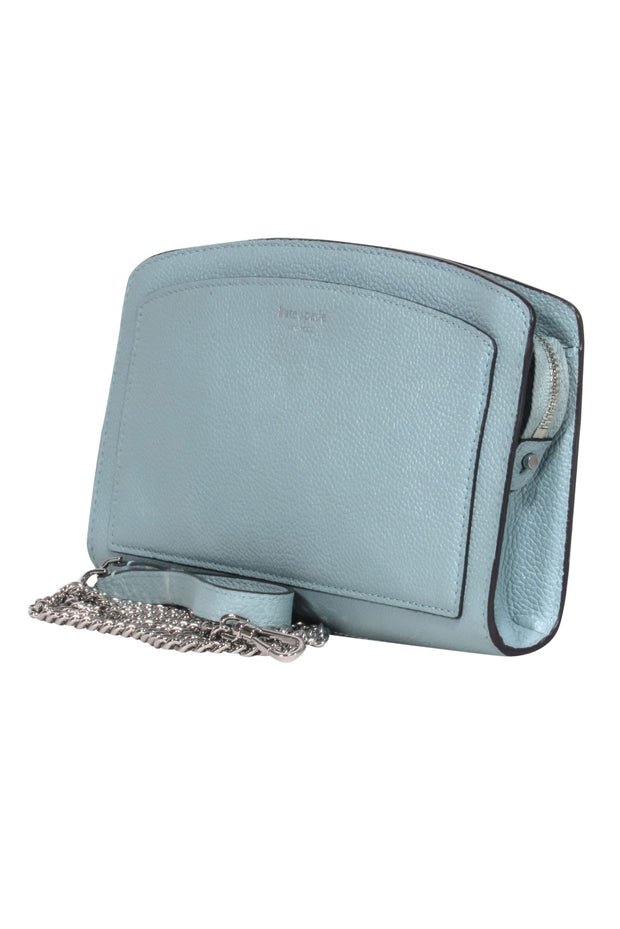 Current Boutique-Kate Spade - Robin Egg Blue Silver Chain Leather Crossbody