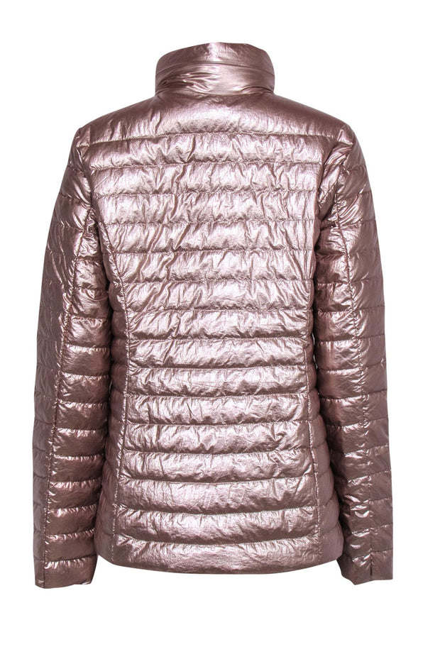 Current Boutique-Kate Spade - Rose Gold Metallic Nylon Puffer Jacket Sz M