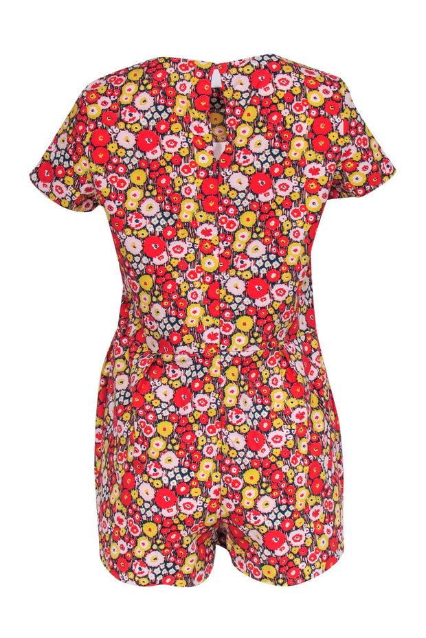 Current Boutique-Kate Spade Saturday - Red & Yellow Floral Print Cotton Romper Sz S