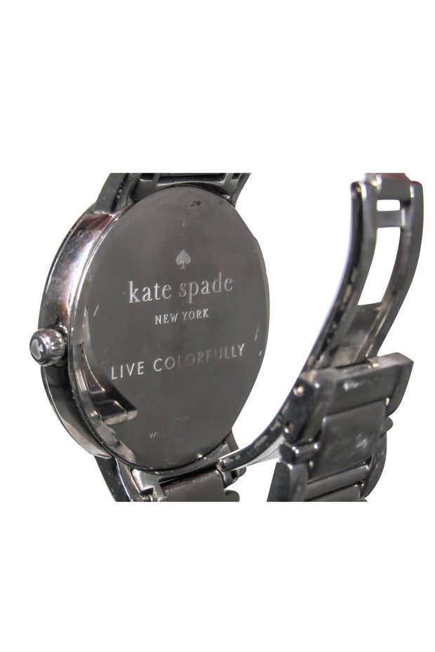 Current Boutique-Kate Spade - Silver Chain Link Watch w/ Pink Trim