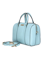 Current Boutique-Kate Spade - Small Light Blue Leather Convertible Satchel Crossbody