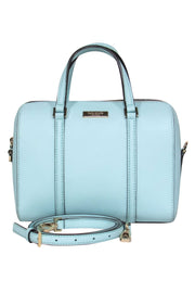 Current Boutique-Kate Spade - Small Light Blue Leather Convertible Satchel Crossbody