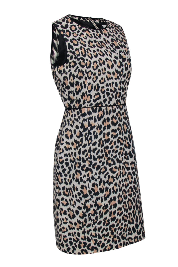 Current Boutique-Kate Spade - Tan & Brown Leopard Print Sheath Dress Sz 8