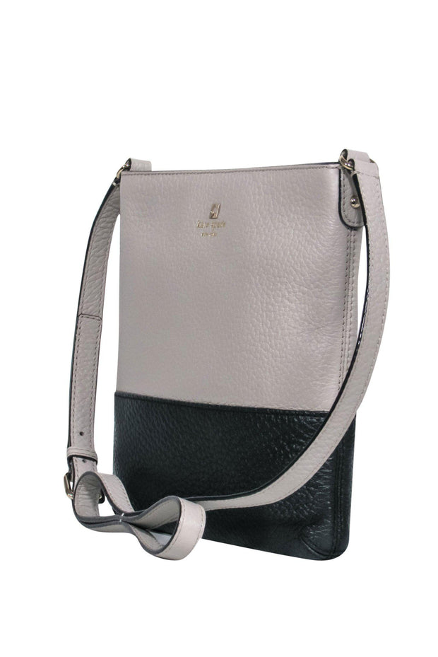 Current Boutique-Kate Spade - Taupe & Grey Two-Toned Pebbled Leather Crossbody