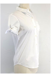 Current Boutique-Kate Spade - White Cotton Short Sleeve Shirt Sz 0