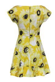 Current Boutique-Kate Spade - Yellow Floral Cotton Boat Neckline Dress Sz 6