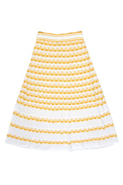 Current Boutique-Kate Spade - Yellow & White Pointelle Knit Midi Skirt Sz S
