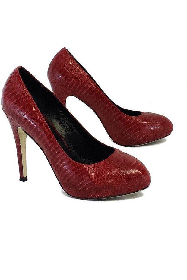 Current Boutique-Kathryn Amberleigh - Red Snakeskin Heels Sz 10