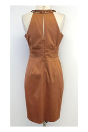 Current Boutique-Kay Unger - Copper Beaded Sleeveless Dress Sz 8