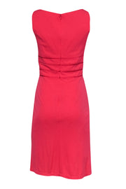 Current Boutique-Kay Unger - Coral Sheath Midi Dress w/ Silk Trim Sz 8