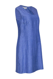 Current Boutique-Kay Unger - Light Blue Chambray-Style Sleeveless Shift Dress Sz 12